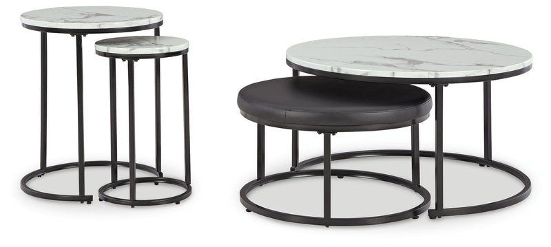 Jusmour - Black / White - Occasional Nesting Table (Set of 4) - JaxCo Furniture