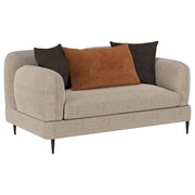 Jade - Chenille Upholstered Modern Track Arm Loveseat - JaxCo Furniture