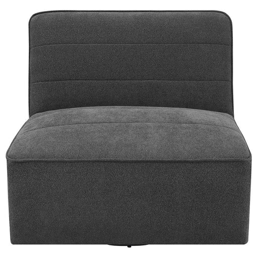 Cobie - Upholstered Armless Swivel Chair - Dark Charcoal - JaxCo Furniture