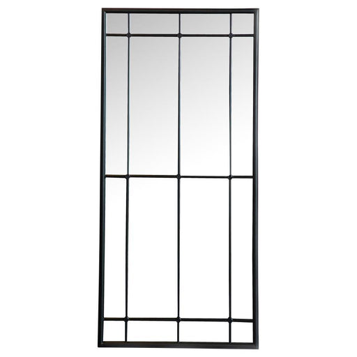 Annetta - Window Pane Floor Or Wall Mirror - Black - JaxCo Furniture