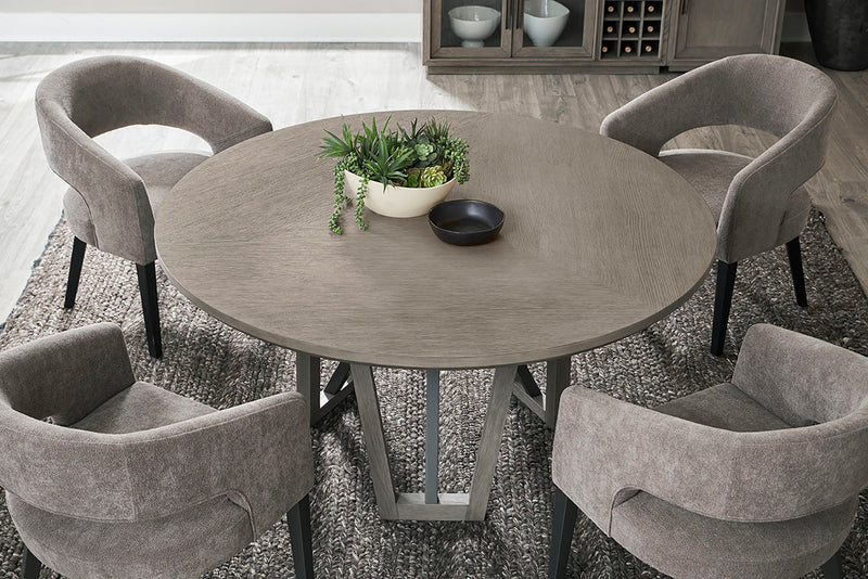 Pure Modern Dining - Round Table With Wood Base - Moonstone - JaxCo Furniture