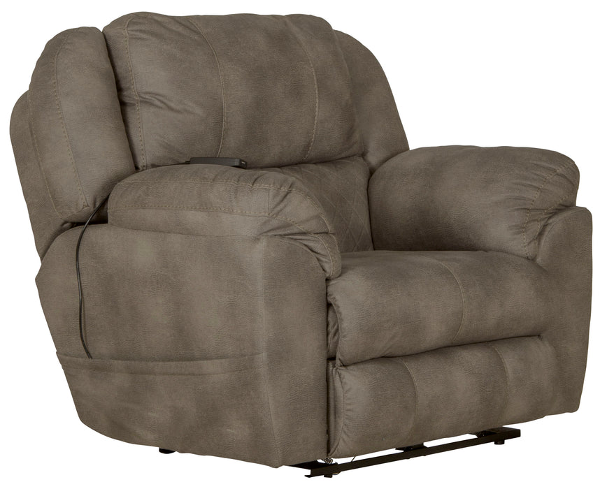 Flynn - Power Lay Flat Recliner With Power Adjustable Headrest & Lumbar And Dual Heat & Massage - Fig - JaxCo Furniture