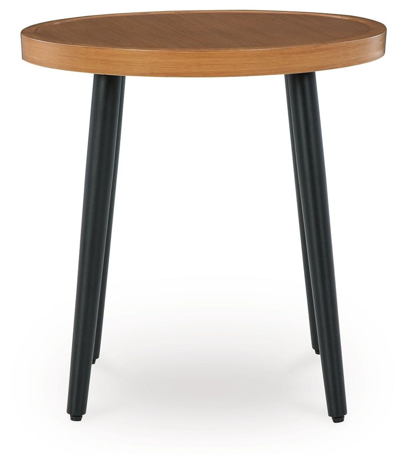 Horizon Hall - Two-tone Brown - Round End Table - JaxCo Furniture