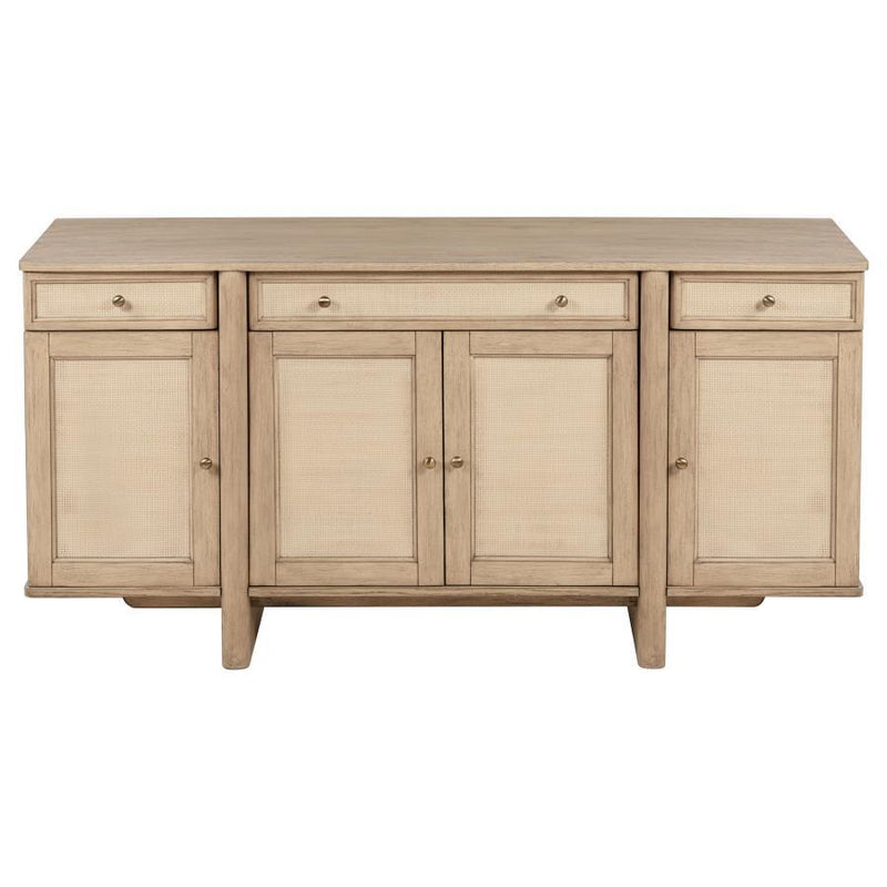 Kailani - 4-Door Cane Sideboard Buffet Cabinet - Beige Oak - JaxCo Furniture