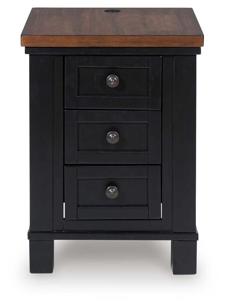 Wildenauer - Brown / Black - Chair Side End Table - JaxCo Furniture