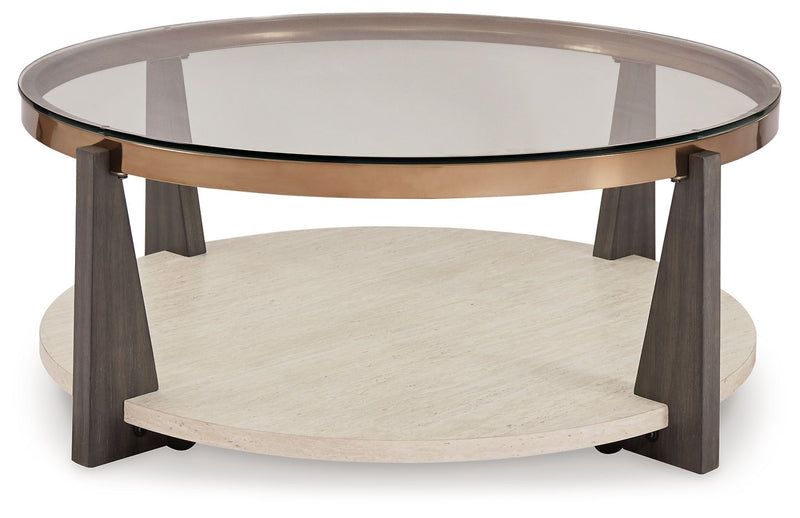 Frazwa - Multi - Round Cocktail Table - JaxCo Furniture