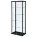 Delphinium - 5-Shelf Clear Glass Curio Display Cabinet - Black - JaxCo Furniture