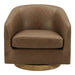 Oscy - Leather Swivel Chair - Tan - JaxCo Furniture