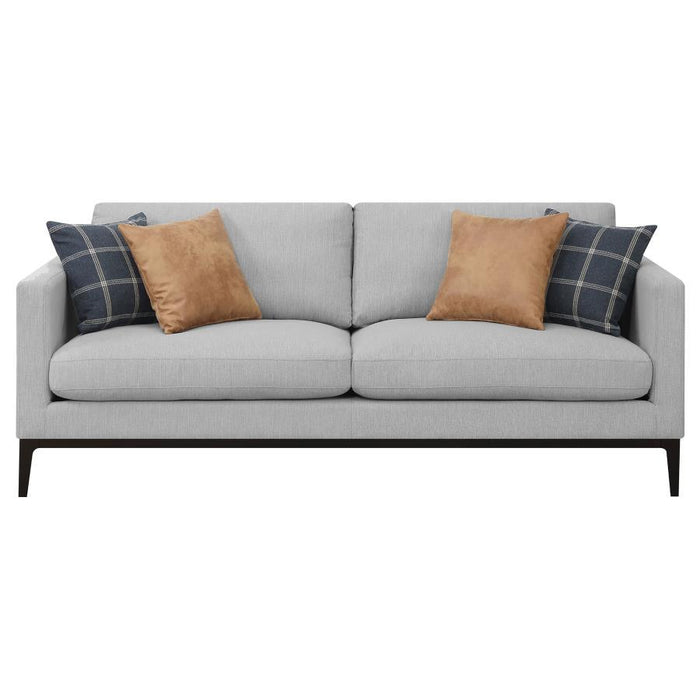 Apperson - Upholstered Track Arm Sofa - Light Gray - JaxCo Furniture