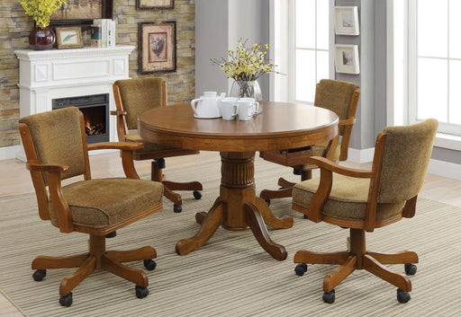 Mitchell - 5-Piece Dining And Game Table Set - Amber - JaxCo Furniture