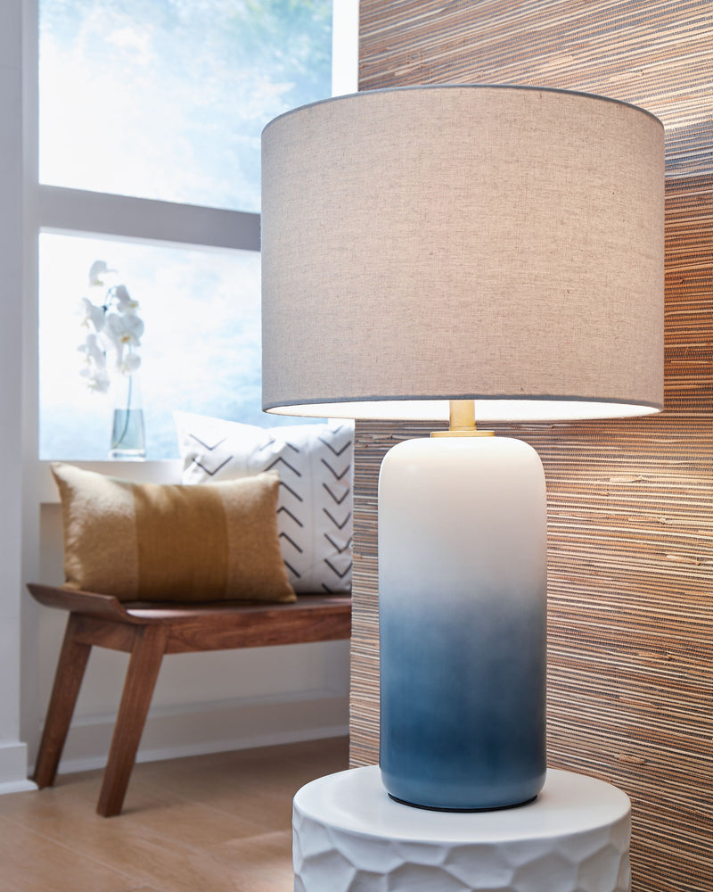 Lemrich - White - Ceramic Table Lamp - JaxCo Furniture