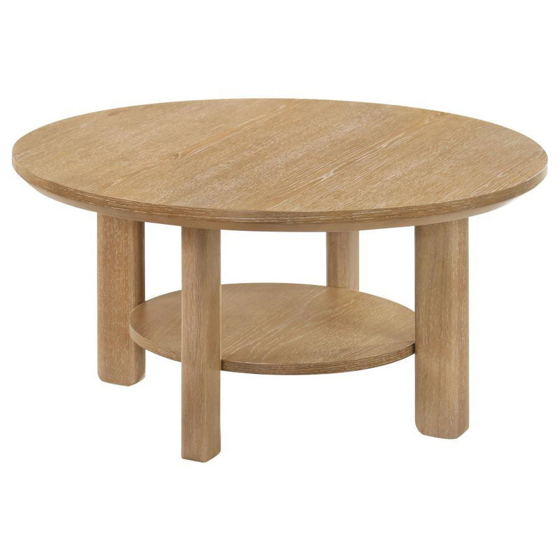 Ottowa - Round Wood Table With Shelf - JaxCo Furniture
