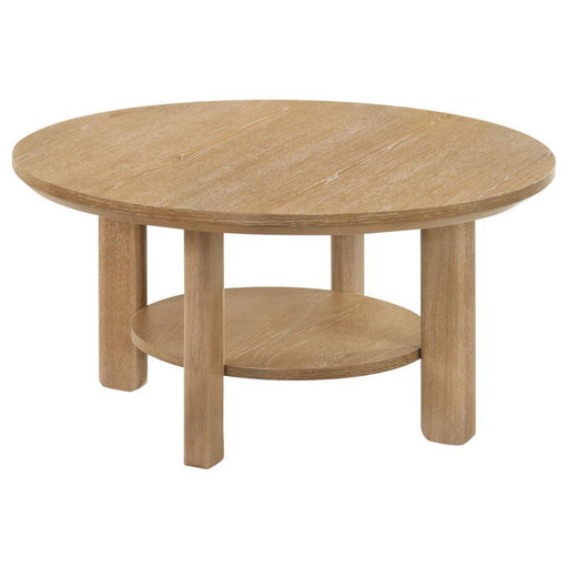 Ottowa - Round Wood Table With Shelf - JaxCo Furniture