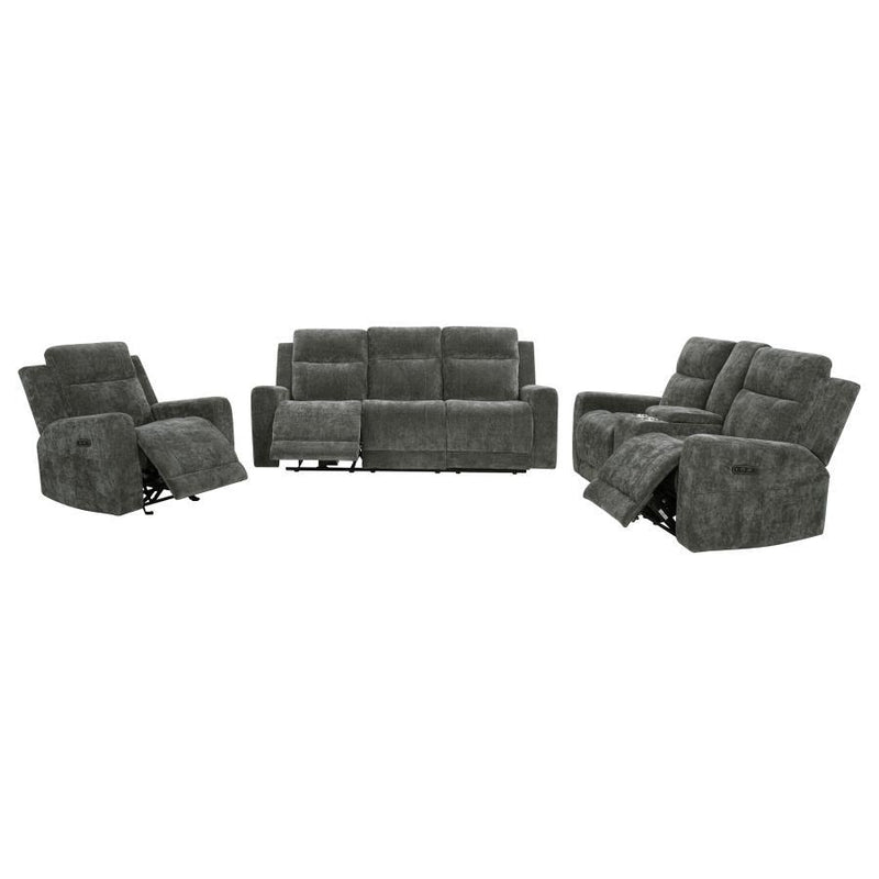 Kennett - Chenille Power Reclining Sofa Set - JaxCo Furniture