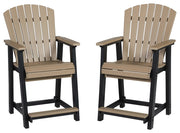 Fairen Trail - Black / Driftwood - Barstool (Set of 2) - JaxCo Furniture