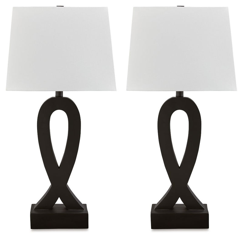 Markellton - Black - Poly Table Lamp (Set of 2) - JaxCo Furniture