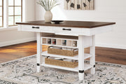 Valebeck - Rect Dining Room Counter Table With Wine Rack - JaxCo Furniture