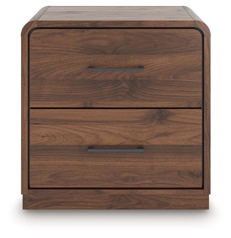 Fortlorn - Walnut Brown - Two Drawer Night Stand - JaxCo Furniture