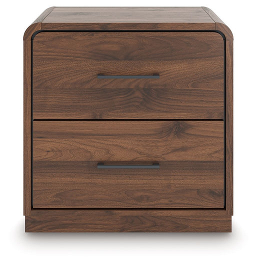Fortlorn - Walnut Brown - Two Drawer Night Stand - JaxCo Furniture