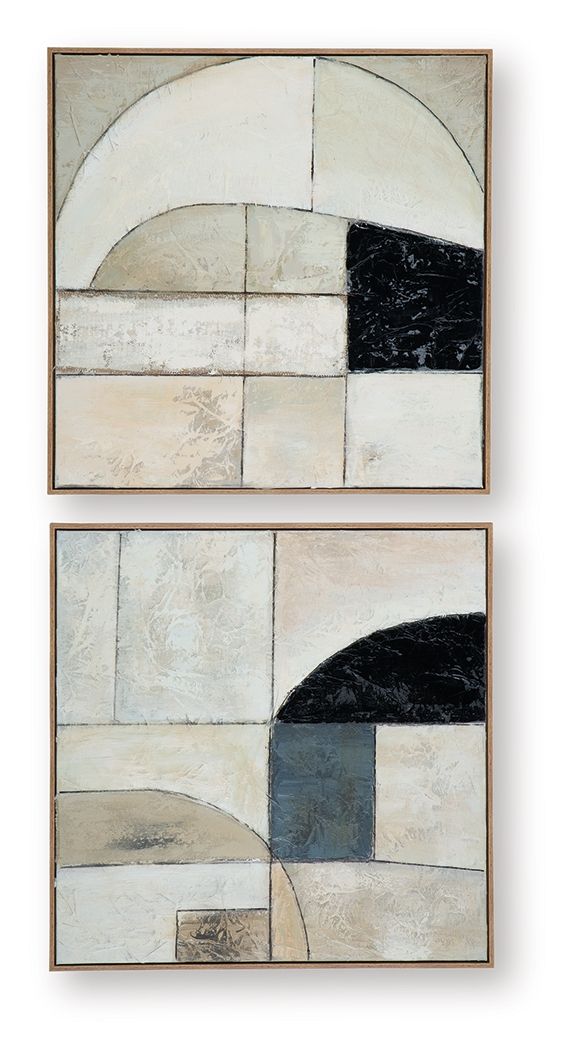 Bexlen - Tan / Taupe / Black - Wall Art Set (Set of 2) - JaxCo Furniture