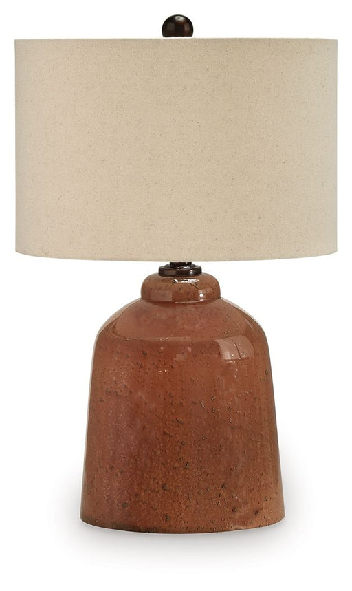 Aaleahya - Rust - Glass Table Lamp - JaxCo Furniture