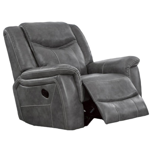 Conrad - Upholstered Padded Arm Glider Recliner - Gray - JaxCo Furniture