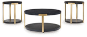 Shylore - Black / Brass Finish - Occasional Table Set (Set of 3) - JaxCo Furniture