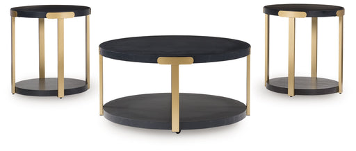 Shylore - Black / Brass Finish - Occasional Table Set (Set of 3) - JaxCo Furniture