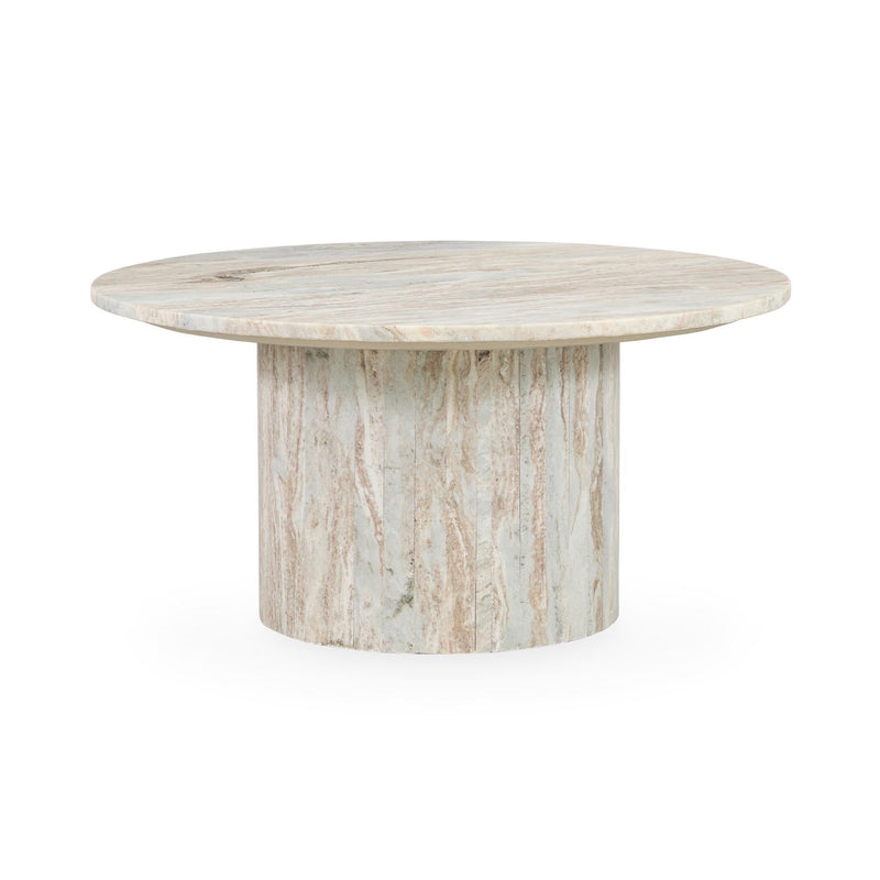 Amberly - Marble Round Coffee Table - Gray - JaxCo Furniture