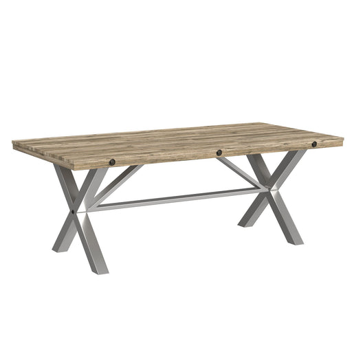 Callista - Rectangular Table - Beach/Natual Metal - JaxCo Furniture