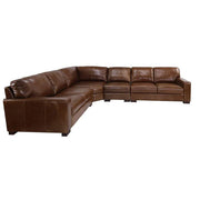 Beckham Chestnut Leather 4-Piece Sectional - JaxCo Furniture
