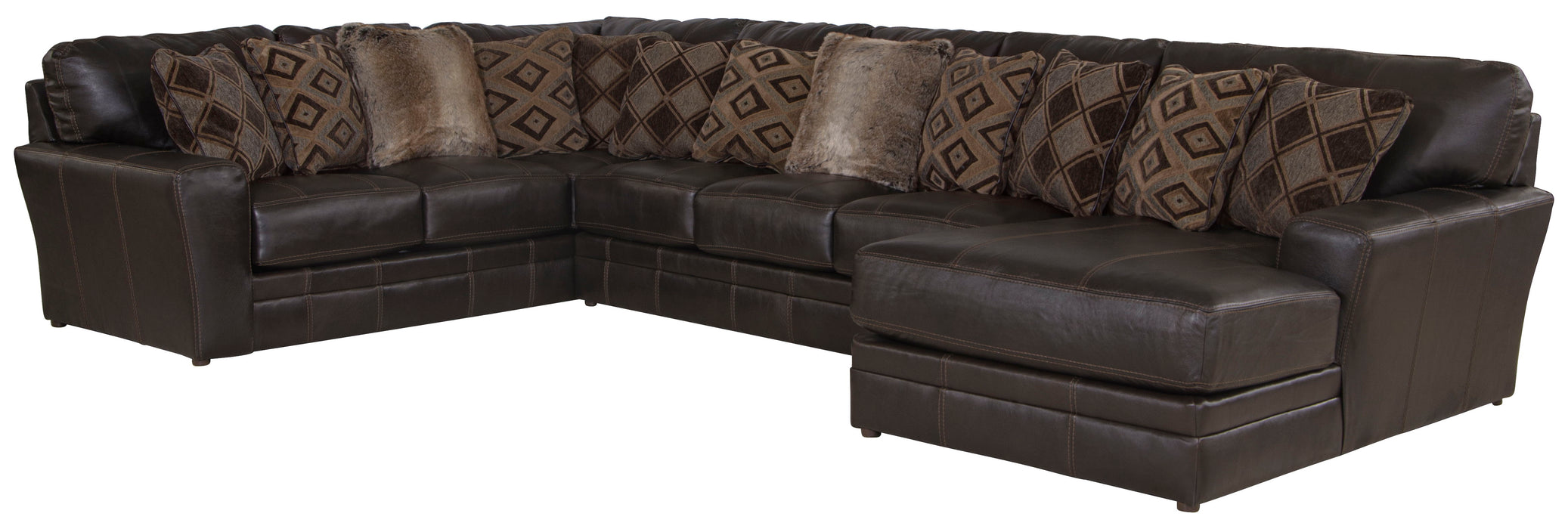 Denali - Italian Leather Match Sectional - JaxCo Furniture