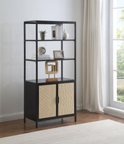 Amherst - 3-Shelf Radio Weave Cane Metal Accent Cabinet - JaxCo Furniture