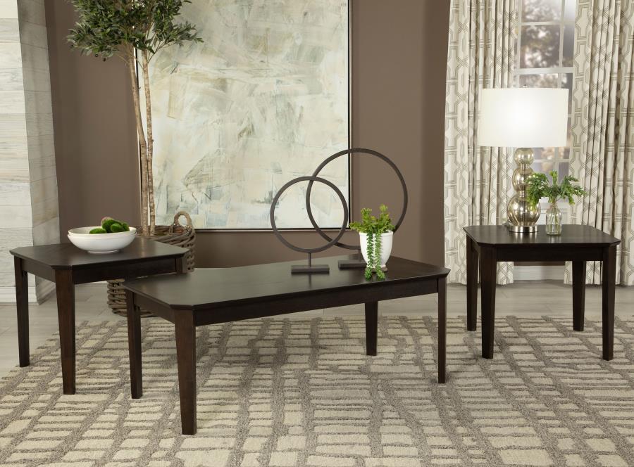 Amaro - 3 Piece Coffee And End Table Set - Dark Brown - JaxCo Furniture