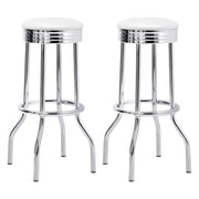 Retro - Upholstered Metal Swivel Bar Stool (Set of 2) - JaxCo Furniture