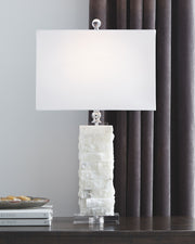 Malise - White - Alabaster Table Lamp - JaxCo Furniture