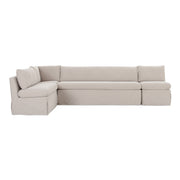 Fable - Slipcover Dining Banquette L-Shape Sectional - Beige - JaxCo Furniture