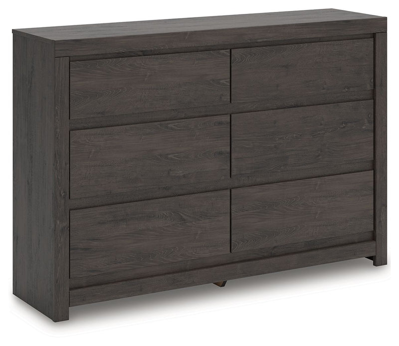 Fraluna - Charcoal - Six Drawer Dresser - JaxCo Furniture