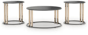 Hannerly - Black / Gold Finish - Occasional Table Set (Set of 3) - JaxCo Furniture