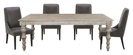 Crossings - Eden Rectangular Dining Table With 4 Upholstered Chairs - Toasted Tumbleweed & Black - JaxCo Furniture