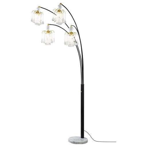 Maisel - Hanging Crystal Arc Tree Floor Lamp - Black - JaxCo Furniture