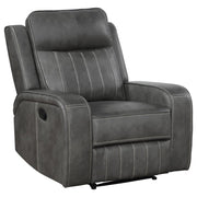 Raelynn - Upholstered Track Arm Recliner - JaxCo Furniture