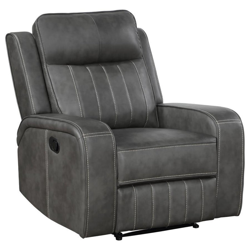Raelynn - Upholstered Track Arm Recliner - JaxCo Furniture