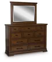 Taffenbrook - Medium Brown - Dresser And Mirror - JaxCo Furniture