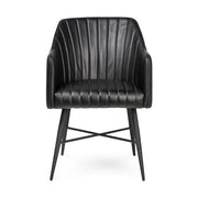 Leon - Leather Dining Chair - Jet Black - JaxCo Furniture