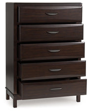 Vanmore - Dark Brown - Five Drawer Chest - JaxCo Furniture