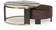 Jazmore - Brown / Brass Finish - Nesting Cocktail Tables (Set of 2) - JaxCo Furniture