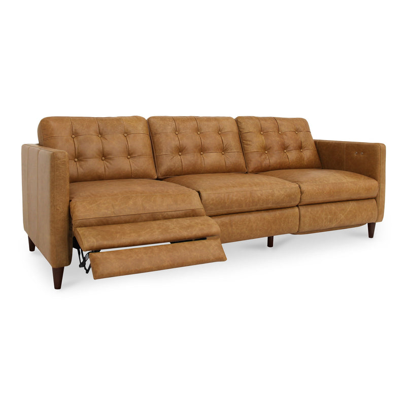 Bridgers - Leather Power Recliner Sofa - Tan - JaxCo Furniture