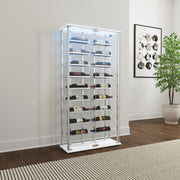 Montara - Tempered Glass Wine Storage LED Curio Cabinet - Chrome - JaxCo Furniture