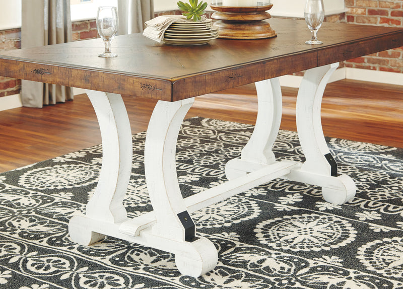 Valebeck - White / Brown - Rectangular Dining Room Table - JaxCo Furniture